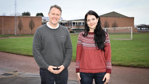 <p>Perdita Keutgen ist seit dem 1. Februar neue Geschäftsführerin des Eupener Sportbundes. Verwaltungsratspräsident Robby Langer freut sich über die wichtige Unterstützung.</p>