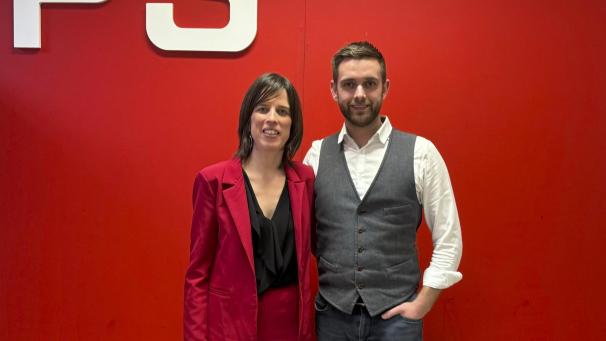 <p>Platz 1 und 2 der Liste für das wallonische Parlament: Valérie Dejardin und Patrick Spies</p>