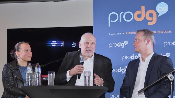 <p>Talkrunde beim Neujahrsempfang: Lydia Klinkenberg, Freddy Cremer und Oliver Paasch (von links)</p>