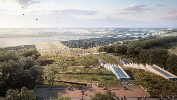 <p>So könnte sich der einstige Tagebau Hambach nach dem Ende der Braunkohleförderung präsentieren.</p>