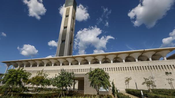 <p>Ein Blick von außen auf die Moschee von Algier</p>