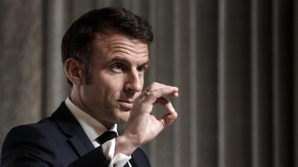 <p>Der französische Präsident äußerte sich am Montagabend auf einer Pressekonferenz über die weitere Unterstützung der Ukraine.</p>