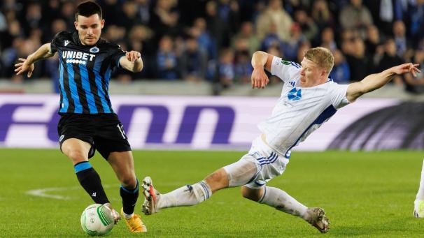 <p>Hugo Vetlesen (links) und Club Brügge treffen im Viertelfinale der Conference League auf PAOK Saloniki.</p>