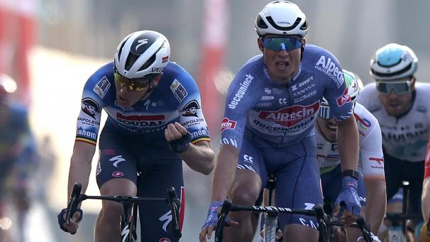 <p>Doppelsieg: Jasper Philipsen gewinnt vor Tim Merlier.</p>