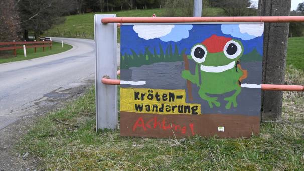 <p>Zwischen Bütgenbach und Wirtzfeld mahnen Schilder zur Vorsicht. Foto: Arno Colaris</p>