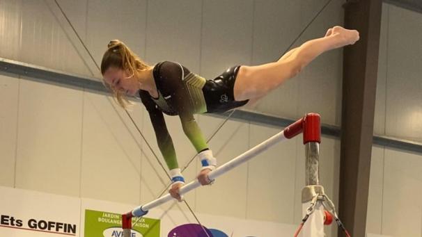 <p>Überzeugend am Stufenbarren: Lara Born</p>