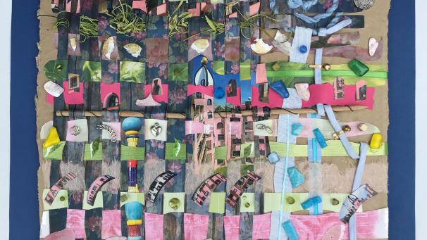 <p>Josée Kratochwil spielt in ihren Collagen mit Formen und Farben.</p>