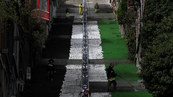 <p>Die Bueren-Treppe wurde unmittelbar nach dem Vorfall gereinigt.</p>