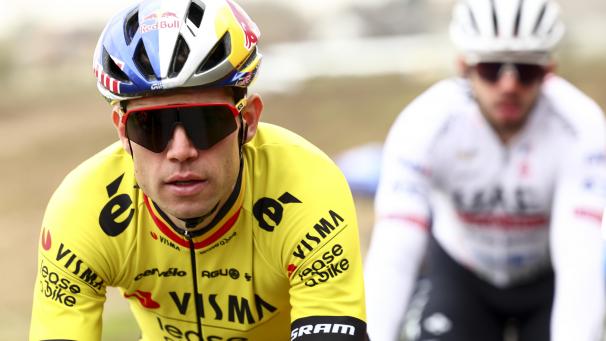 <p>Nach seinem Sturz vor drei Wochen ist Wout van Aert seit Mittwoch wieder mit dem Rad unterwegs.</p>