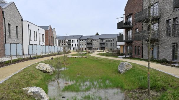 <p>Das große Regenrückhaltebecken im Herzen des Viertels ist in Eupen einzigartig.</p>