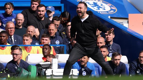 <p>Roberto De Zerbi in Aktion</p>