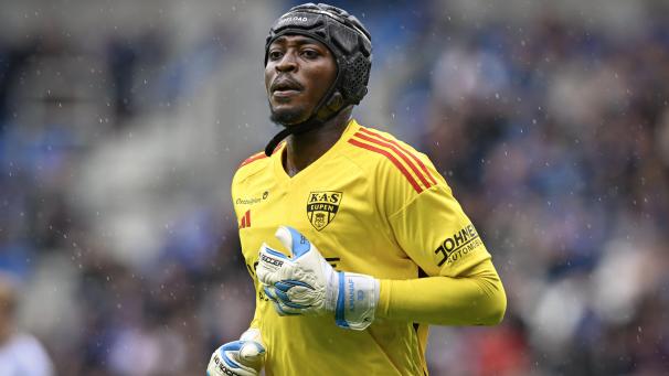 <p>Manaf Nurudeen steht gegen Kortrijk im Tor.</p>