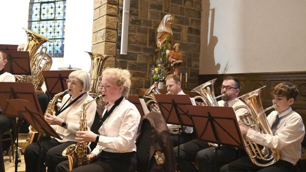 <p>Die Schoppener Musiker konzertierten in der örtlichen Kirche.</p>