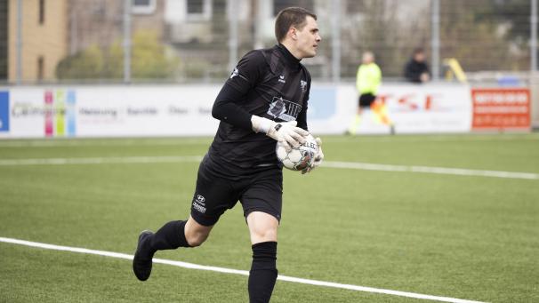 <p>Hielt den Eupener Sieg fest: Torhüter Adrien Pelzer.</p>