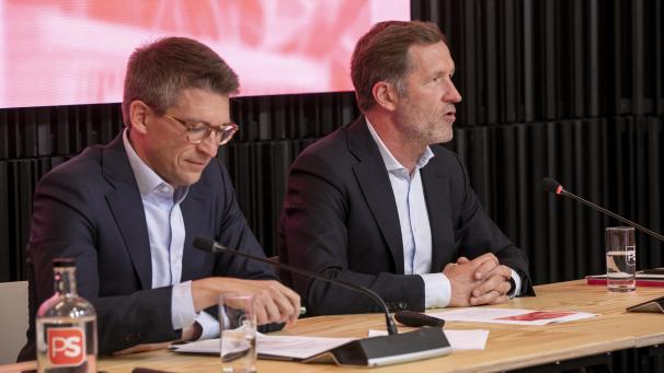 <p>PS-Spitze: Vizepremier Dermagne (l.) und Parteichef Magnette</p>