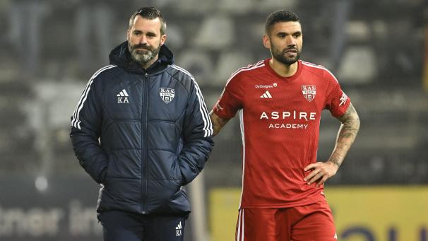 <p>Mehr denn je heißt es aus Sicht der AS Eupen um Trainer Kristoffer Andersen (links) und Victor Palsson (rechts): Verlieren verboten.</p>