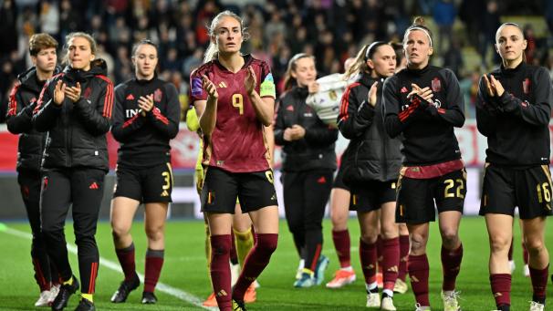 <p>Ob Belgiens Kapitänin Tessa Wullaert (Bildmitte) bei der WM 2027 noch im Dress der Red Flames auflaufen wird, ist fraglich.</p>