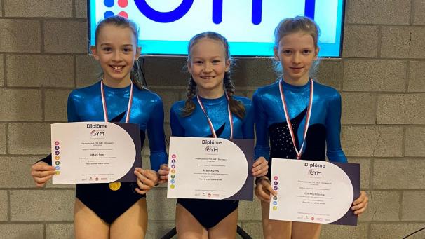 <p>Drei Turnerinnen vertraten die Farben des TSV Heppenbach (von links): Nora Hans, Lynn Reuter und Emma Cornely.</p>