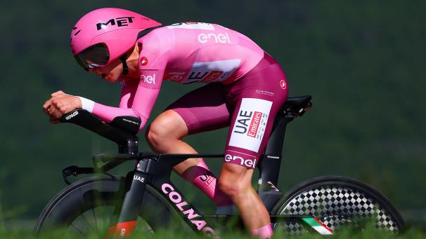 <p>Mit einer sensationellen Leistung auf den letzten Kilometern entschied Tadej Pogacar das Einzelzeitfahren für sich.</p>