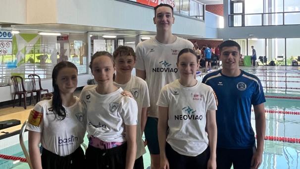 <p>Die ostbelgischen Schwimmer in Charleroi</p>