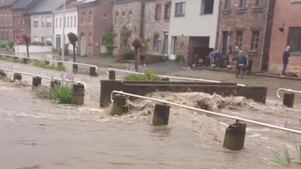 <p>In Mortroux, einem Ortsteil der Gemeinde Dalhem, sorgten die Regenfälle für Chaos.</p>