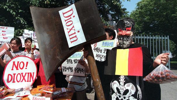 <p>Weltweit, wie hier in Südkorea, sorgte das belgische „Chicken-Gate“ für Aufsehen und Proteste.</p>