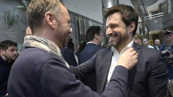 <p>Üben sie den Schulterschluss: Maxime Prévot (l.) und Georges-Louis Bouchez?</p>