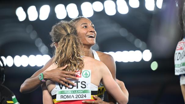 <p>Duo auf Medaillenkurs: Nafi Thiam und Noor Vidts dominieren in Rom den ersten Wettkampftag im Siebenkampf.</p>