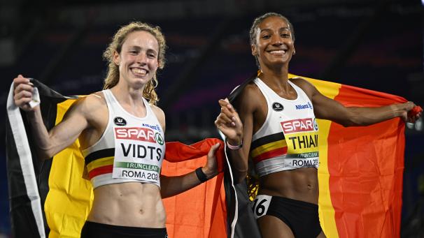 <p>Belgian Power: Noor Vidts (links) und Nafi Thiam holen Bronze und Gold im Siebenkampf.</p>