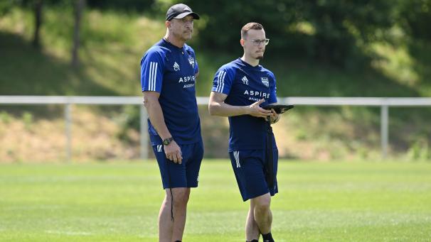 <p>Yanni Egyptien (r.) verlässt die AS Eupen.</p>