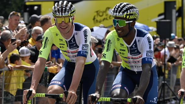 <p>Laurenz Rex (l.) und Teamkollege Biniam Girmay</p>