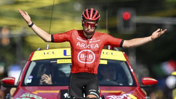 <p>Starker Auftritt: Kevin Vauquelin gewinnt die zweite Tour-Etappe.</p>