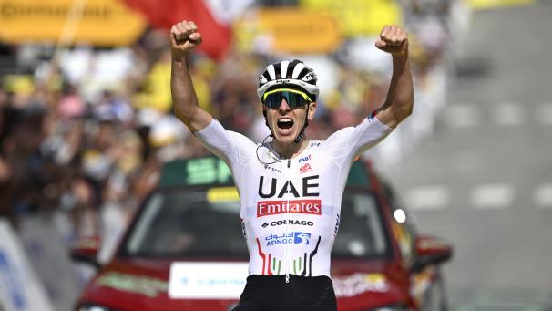 <p>Ab sofort wieder in Gelb unterwegs: Tadej Pogacar gewinnt die vierte Tour-Etappe.</p>