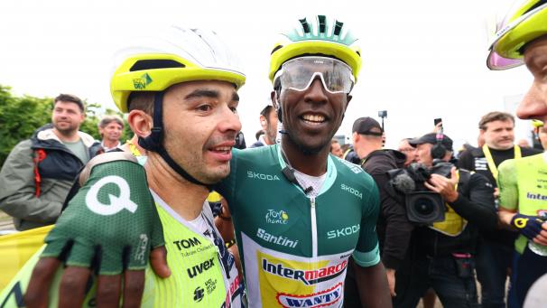 <p>Biniam Girmay sprintete am Samstag zum Sieg.</p>