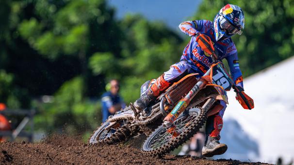 <p>Der Belgier Lucas Coenen (Husqvarna) hat 2024 bereits vier Motocross-WM-Läufe gewonnen.</p>