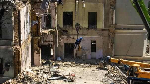 <p>Das zerstörte Kinderkrankenhaus</p>