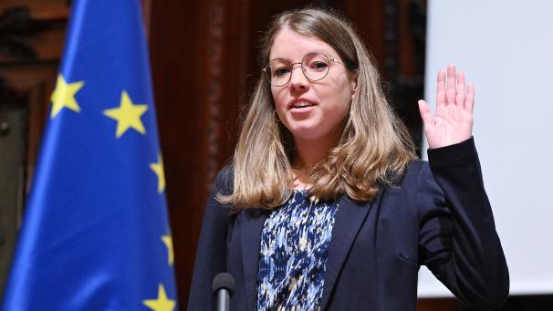 <p>Vereidigung von Liesa Scholzen als neue Senatorin der Deutschsprachigen Gemeinschaft</p>