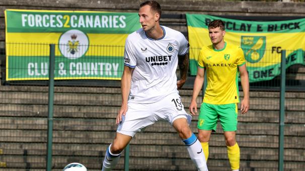 <p>Gustaf Nilsson, ehemals Union Saint-Gilloise, geht nun für Club Brügge (hier imTestspiel gegen NorwichCity)auf Torejagd.</p>