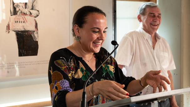 <p>Sozialministerin Lydia Klinkenberg lobte die unermüdliche Arbeit des Roten Kreuzes.</p>