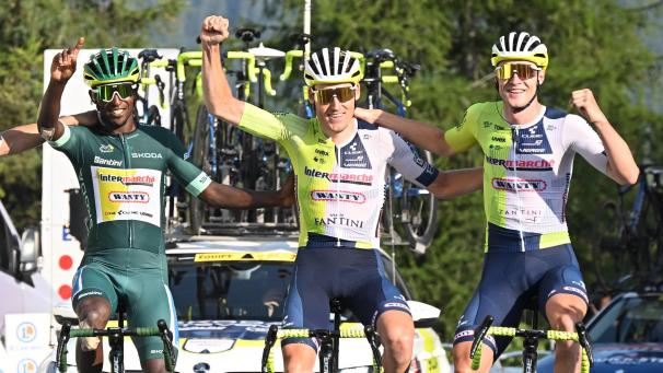 <p>Laurenz Rex (rechts), links Biniam Girmay</p>