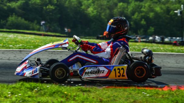 <p>Anthony Bongartz auf der Kartstrecke in Genk.</p>