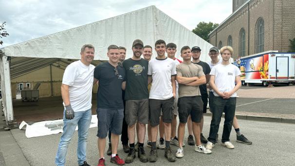 <p>Am Donnerstag hieß es für das Organisationsteam: Aufbauen.</p>