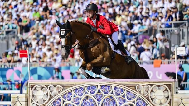 <p>Auf einem guten Weg: Belgiens Springreiter Gilles Thomas mit Ermitage Kalone.</p>