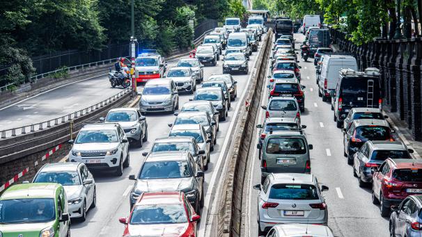 <p>Stau in Brüssel</p>