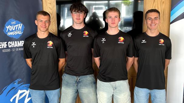 <p>Julian Kirschbaum, Simon Werding, Joshua Schmitz und Colin Herné (v.l.n.r.) sind mit den „Young Red Wolves“ unterwegs.</p>