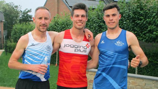 <p>Der Sieger und die besten Ostbelgier (von links): Francis Rauw (5.), Julien Célis und Kevin Nyssen (8.).</p>