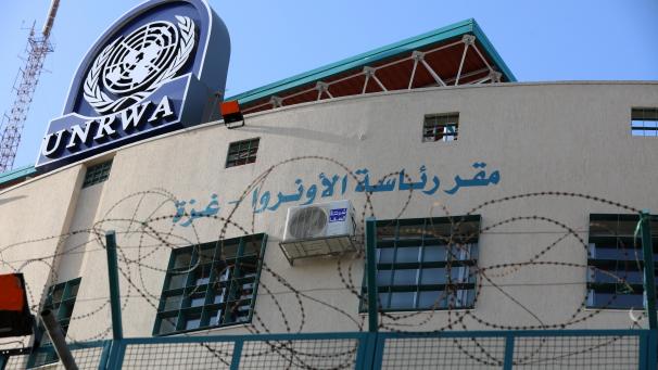 <p>Das Hauptquartier der United Nations Relief and Works Agency (UNRWA) in Gaza.</p>