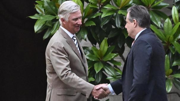 <p>Um 20.15 Uhr empfing König Philippe Regierungsbildner Bart De Wever in Audienz.</p>