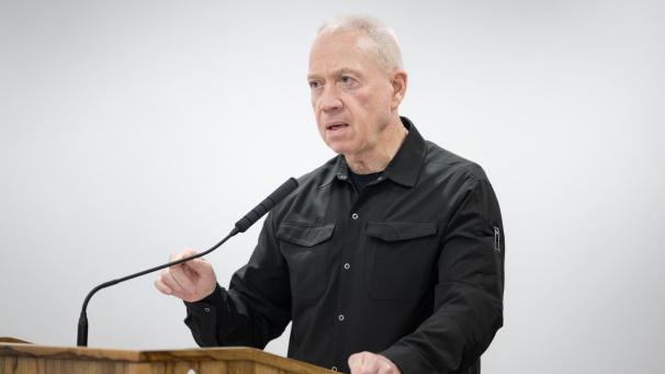 <p>Joav Galant, Verteidigungsminister von Israel, spricht auf der jährlichen Konferenz der Präsidenten im Hauptquartier des Verteidigungsministeriums.</p>
