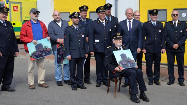 <p>Das Jubiläumsfest begann mit Ehrungen verdienter Mitglieder der St.Vither Feuerwehr.</p>